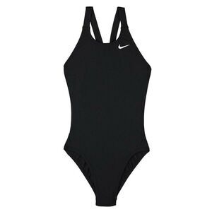 Nike Girls Solid Fast Back  One Piece Swimsuit sz S Black Small